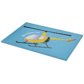 Cute yellow happy cartoon helikopter snijplank (Hoek)
