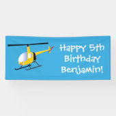 Cute yellow happy cartoon helikopter spandoek (Horizontaal)