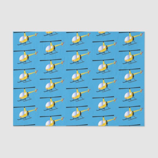 Cute yellow happy cartoon helikopter tissuepapier (Voorkant)