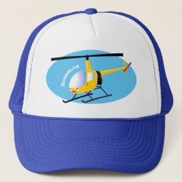Cute yellow happy cartoon helikopter trucker pet