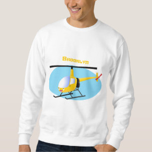 Cute yellow happy cartoon helikopter trui