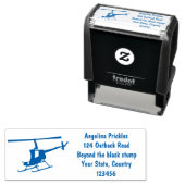 Cute yellow happy cartoon helikopter  zelfinktende stempel (In situ)