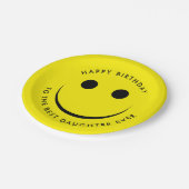 Cute Yellow Happy Face Birthday Papieren Bordje (Gekanteld)