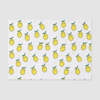 Cute Yellow Happy Face Lemon Tissuepapier
