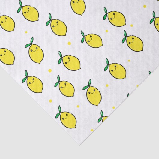 Cute Yellow Happy Face Lemon Tissuepapier (Detail)