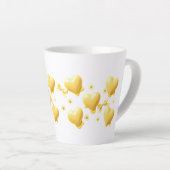 Cute Yellow Hearts Mug - Sweet Candy Love Pattern Latte Mok (Rechterhoek)