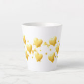 Cute Yellow Hearts Mug - Sweet Candy Love Pattern Latte Mok (Voorkant)
