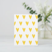 Cute Yellow Hearts Pattern Briefkaart (Staand voorkant)