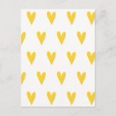Cute Yellow Hearts Pattern Briefkaart (Voorkant)