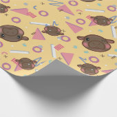 Cute Yellow Hippo Cadeaupapier (Hoek)