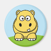 Cute Yellow Hippo Magneet (Voorkant)