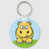 Cute Yellow Hippo Sleutelhanger (Voorkant)