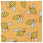Cute Yellow Honey Bee Pattern Stof (Close Up)
