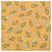 Cute Yellow Honey Bee Pattern Stof (Swatch)