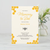 Cute Yellow Honeycomb Mommy to Bee Baby Shower Kaart (Staand voorkant)