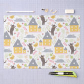 Cute Yellow House Puppy Bird Baby shower Tissuepapier (Craft)