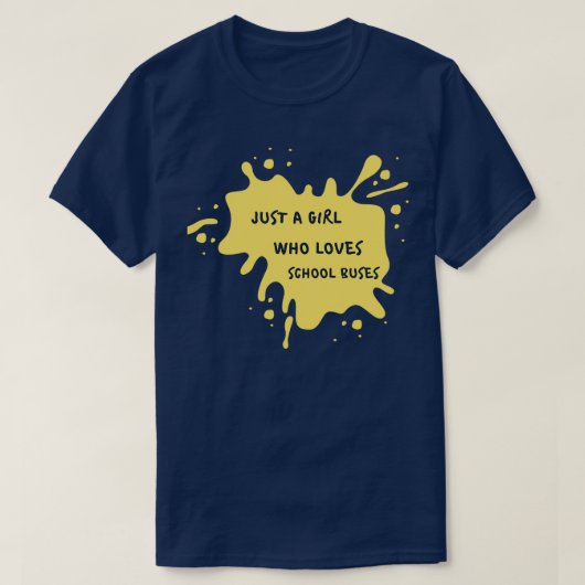 Cute Yellow Ink een meisje dat van schoolbussen ho T-shirt (Design voorkant)