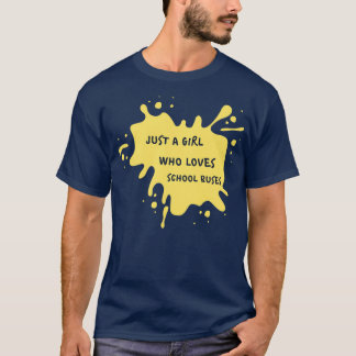Cute Yellow Ink een meisje dat van schoolbussen ho T-shirt