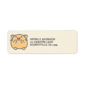 Cute Yellow Kawaii Hamster Return Address Etiket (Voorkant)