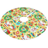 Cute Yellow Kerstmis Pattern Kerstboom Rok (Gekanteld)
