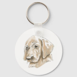 Cute Yellow Lab Lovable Puppy Sleutelhanger