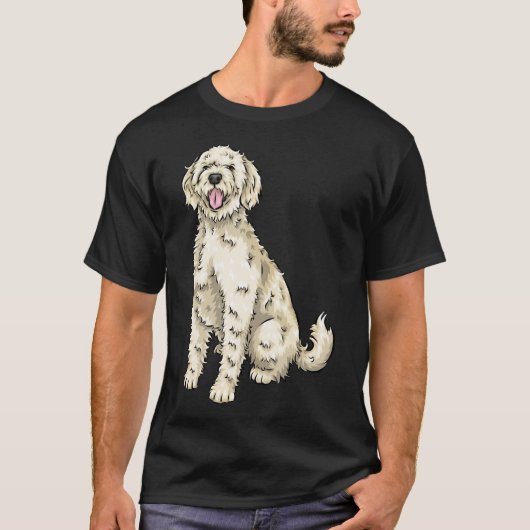 Cute Yellow Labradoodle Cute Dog T-shirt (Voorkant)
