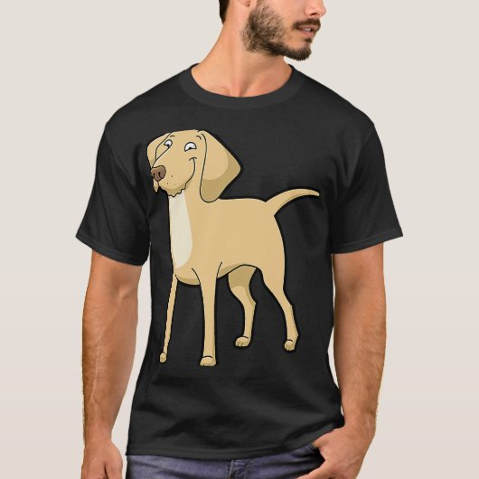 Cute Yellow Labrador Golden Retriever Dog T-shirt (Voorkant)