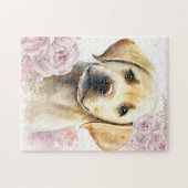 Cute Yellow Labrador Puppy Dog Legpuzzel (Horizontaal)