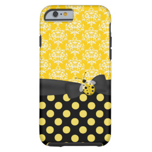Cute Yellow Ladybug en Pattern iPhone 6 hoesje