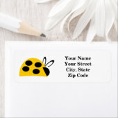 Cute Yellow Ladybug Etiket (Insitu)
