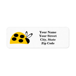 Cute Yellow Ladybug Etiket