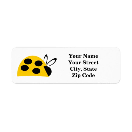 Cute Yellow Ladybug Etiket (Voorkant)
