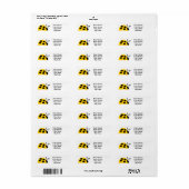 Cute Yellow Ladybug Etiket (Full Sheet)