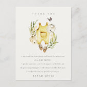 Cute Yellow Leafy Foliage Baby shower Briefkaart (Voorkant)