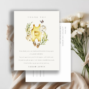 Cute Yellow Leafy Foliage Baby shower Briefkaart