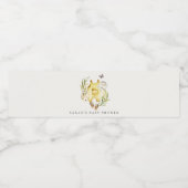 Cute Yellow Leafy Foliage Baby shower Waterfles Etiket (Enkel label)