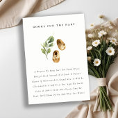 Cute Yellow Leafy Shoes Books for Baby shower Informatiekaartje
