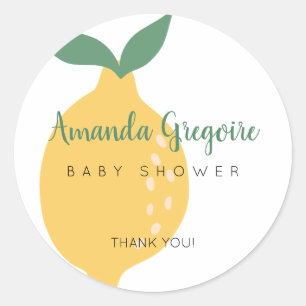 Cute Yellow Lemon Baby shower Ronde Sticker