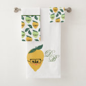 Cute yellow lemon cartoon grappige illustratie bad handdoek (Insitu)