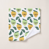 Cute yellow lemon cartoon grappige illustratie bad handdoek (Wasdoekje)