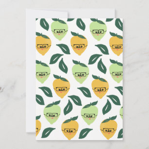 Cute yellow lemon cartoon grappige illustratie kaart