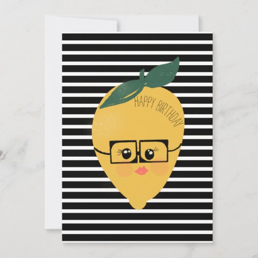 Cute yellow lemon cartoon grappige illustratie kaart (Voorkant)