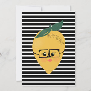 Cute yellow lemon cartoon grappige illustratie kaart