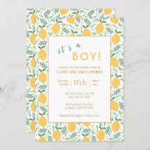 Cute Yellow Lemon Foliage | Jongen Baby shower