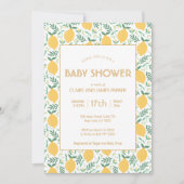 Cute Yellow Lemon Fruit Foliage Baby shower Kaart (Voorkant)