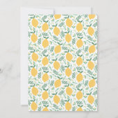 Cute Yellow Lemon Fruit Foliage Baby shower Kaart (Achterkant)