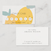 Cute Yellow Lemon Fruity Citrus 6 Punch Loyalty Visitekaartje (Voorkant / Achterkant)