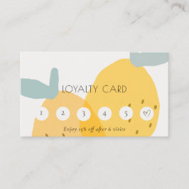 Cute Yellow Lemon Fruity Citrus 6 Punch Loyalty Visitekaartje