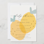 Cute Yellow Lemon Fruity Citrus Baby shower Invite Bedankkaart (Voorkant)