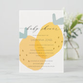 Cute Yellow Lemon Fruity Citrus Baby shower Invite Bedankkaart (Staand voorkant)